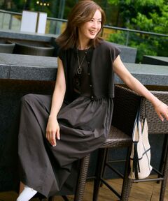 S size ONWARD(小さいサイズ) / エスサイズオンワード ロング・マキシ丈ワンピース | 【Oggi8月号掲載/洗える】ニットレイヤード ワンピース