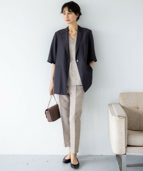 S size ONWARD(小さいサイズ) / エスサイズオンワード セットアップ | 【一部店舗限定/洗える】リネンライクジャカード セットアップ | 詳細2