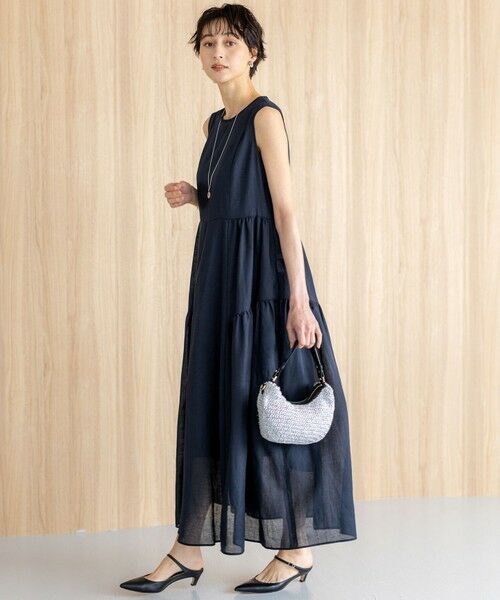 S size ONWARD(小さいサイズ) / エスサイズオンワード ロング・マキシ丈ワンピース | 【一部店舗限定/接触冷感/洗える】ラミータンブラー ノースリーブ ワンピース | 詳細19