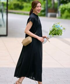 S size ONWARD(小さいサイズ) / エスサイズオンワード ロング・マキシ丈ワンピース | 【一部店舗限定/接触冷感/洗える】ラミータンブラー フレンチスリーブ ワンピース