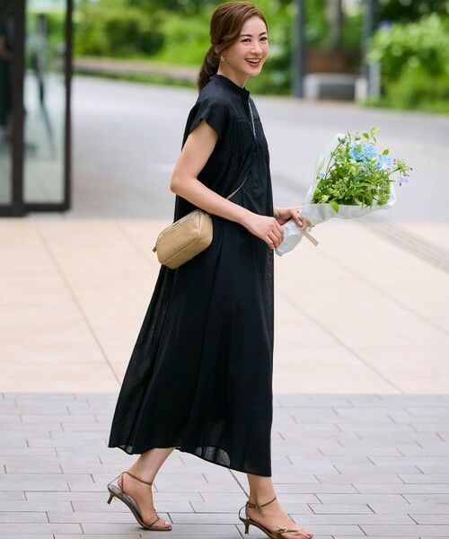 S size ONWARD(小さいサイズ) / エスサイズオンワード ロング・マキシ丈ワンピース | 【一部店舗限定/接触冷感/洗える】ラミータンブラー フレンチスリーブ ワンピース | 詳細2