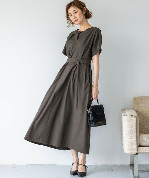 S size ONWARD(小さいサイズ) / エスサイズオンワード ロング・マキシ丈ワンピース | 【一部店舗限定/UVカット/洗える】タイプライター サック風 ワンピース | 詳細1