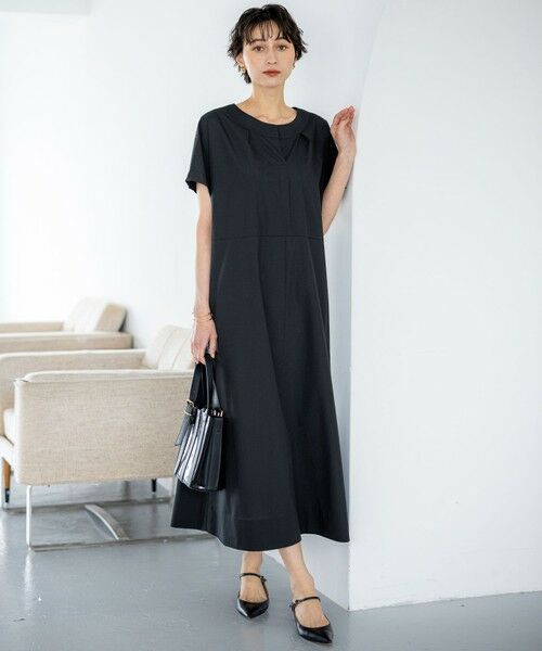 S size ONWARD(小さいサイズ) / エスサイズオンワード ロング・マキシ丈ワンピース | 【一部店舗限定/UVカット/洗える】タイプライター サック風 ワンピース | 詳細18