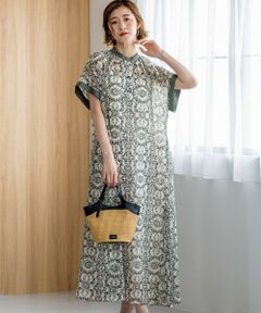 S size ONWARD(小さいサイズ) / エスサイズオンワード ロング・マキシ丈ワンピース | 【一部店舗限定/速乾性/洗える】モノトーンプリント ワンピース