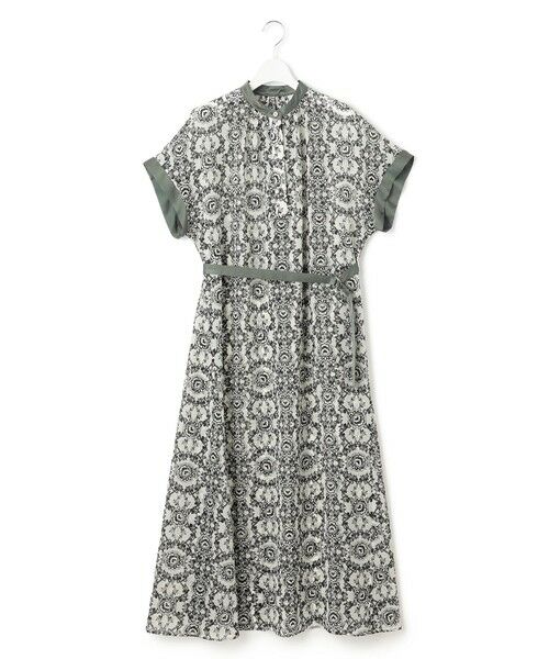 S size ONWARD(小さいサイズ) / エスサイズオンワード ロング・マキシ丈ワンピース | 【一部店舗限定/速乾性/洗える】モノトーンプリント ワンピース | 詳細3