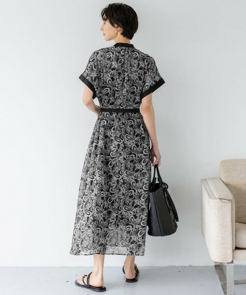 S size ONWARD(小さいサイズ) / エスサイズオンワード ロング・マキシ丈ワンピース | 【一部店舗限定/速乾性/洗える】モノトーンプリント ワンピース | 詳細7