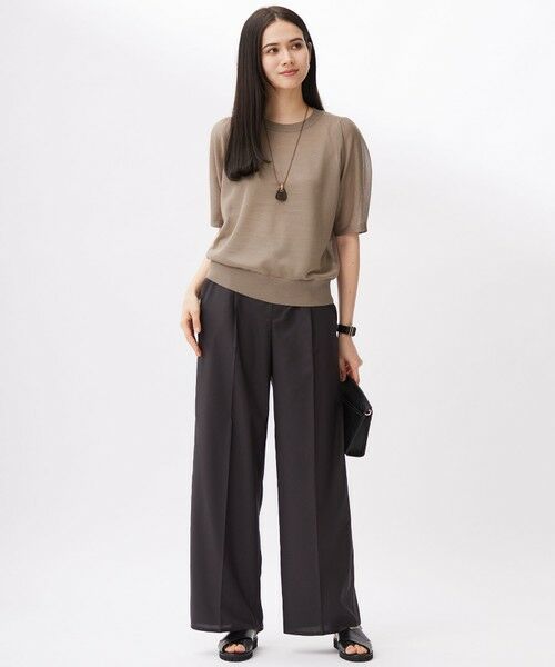 S size ONWARD(小さいサイズ) / エスサイズオンワード その他パンツ | 【カタログ掲載・接触冷感・UVケア・洗える】フルダルスパンマイクロピーチワイドストレート パンツ | 詳細22