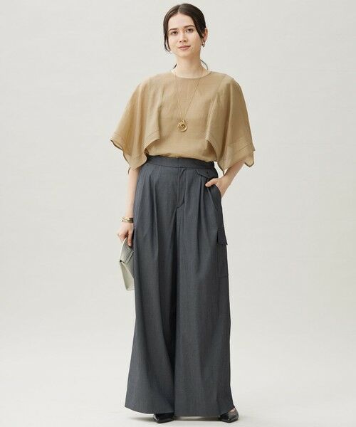 S size ONWARD(小さいサイズ) / エスサイズオンワード その他パンツ | 【カタログ掲載・接触冷感・UVカット・洗える】デニムライクボトムフレアワイド パンツ | 詳細20