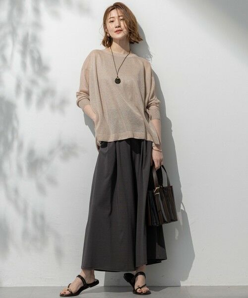 S size ONWARD(小さいサイズ) / エスサイズオンワード その他パンツ | 【接触冷感/洗える】ツイストコットンプレーティング ワイド パンツ | 詳細10