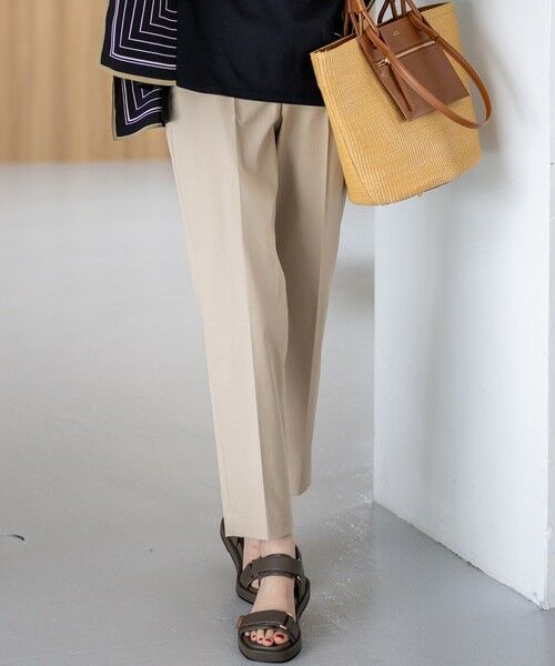 S size ONWARD(小さいサイズ) / エスサイズオンワード その他パンツ | 【UVケア/洗える】コンパクトクロス テーパード パンツ(ベージュ系)