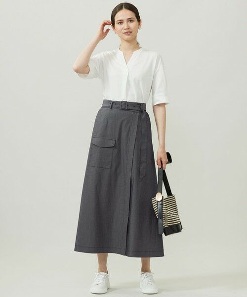 S size ONWARD(小さいサイズ) / エスサイズオンワード ミニ・ひざ丈スカート | 【カタログ掲載・接触冷感・UVカット・洗える】デニムライクボトムフレア スカート | 詳細9