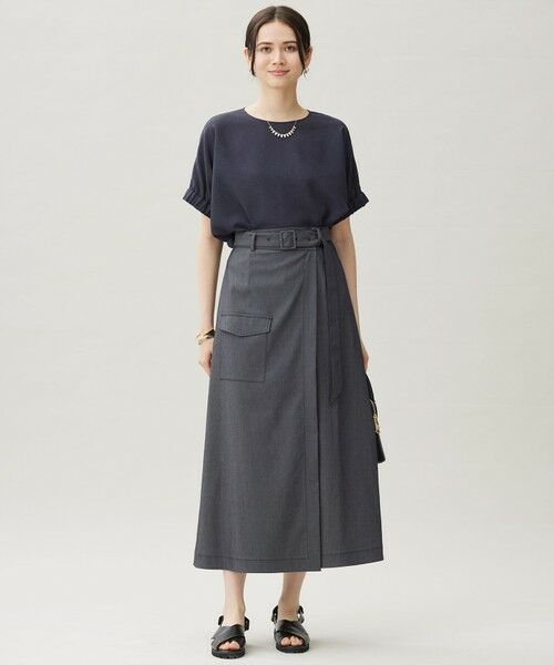 S size ONWARD(小さいサイズ) / エスサイズオンワード ミニ・ひざ丈スカート | 【カタログ掲載・接触冷感・UVカット・洗える】デニムライクボトムフレア スカート | 詳細10