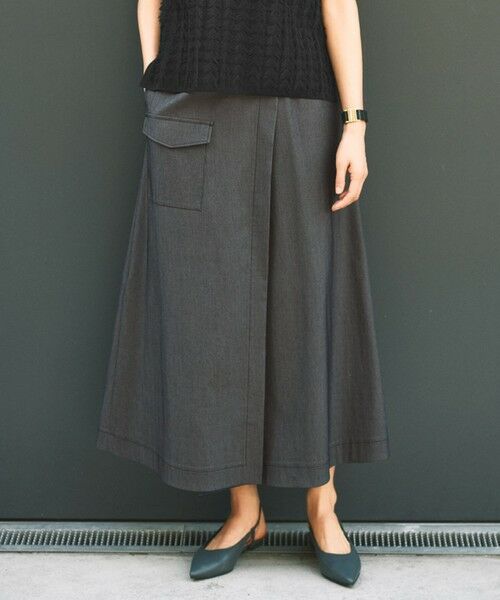 S size ONWARD(小さいサイズ)/エスサイズオンワード 【カタログ掲載・接触冷感・UVカット・洗える】デニムライクボトムフレア スカート インディゴ 32 S size ONWARD(小さいサイズ)/エスサイズオンワード 【カタログ掲載・接触冷感・UVカット・洗える】デニムライクボトムフレア スカート インディゴ 32