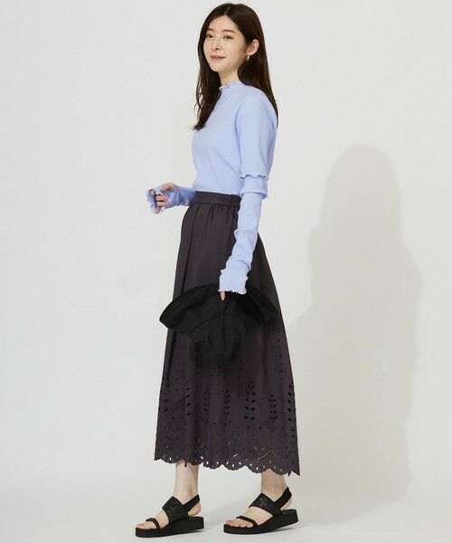 S size ONWARD(小さいサイズ) / エスサイズオンワード ミニ・ひざ丈スカート | 【洗える】カットワークエンブロイダリー スカート | 詳細4