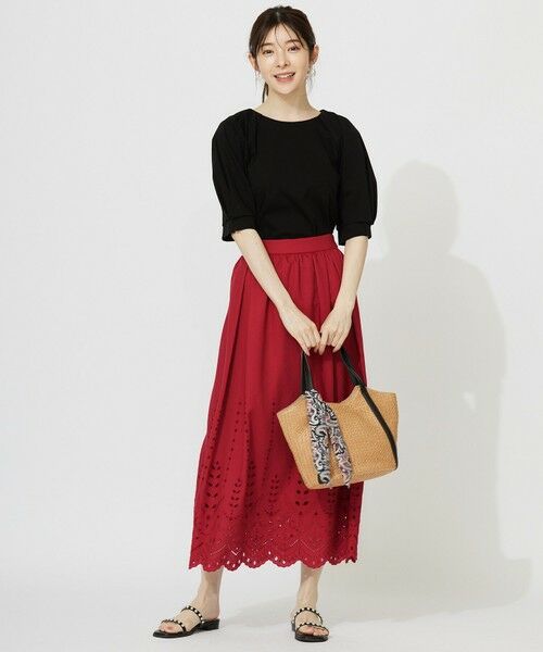 S size ONWARD(小さいサイズ) / エスサイズオンワード ミニ・ひざ丈スカート | 【洗える】カットワークエンブロイダリー スカート | 詳細12