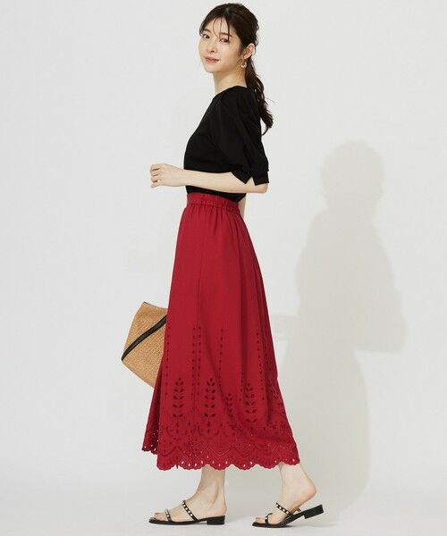 S size ONWARD(小さいサイズ) / エスサイズオンワード ミニ・ひざ丈スカート | 【洗える】カットワークエンブロイダリー スカート | 詳細13