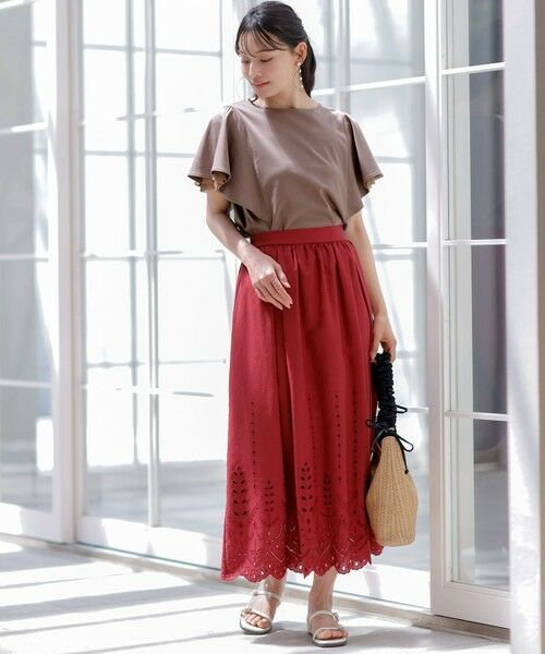 S size ONWARD(小さいサイズ) / エスサイズオンワード ミニ・ひざ丈スカート | 【洗える】カットワークエンブロイダリー スカート | 詳細9