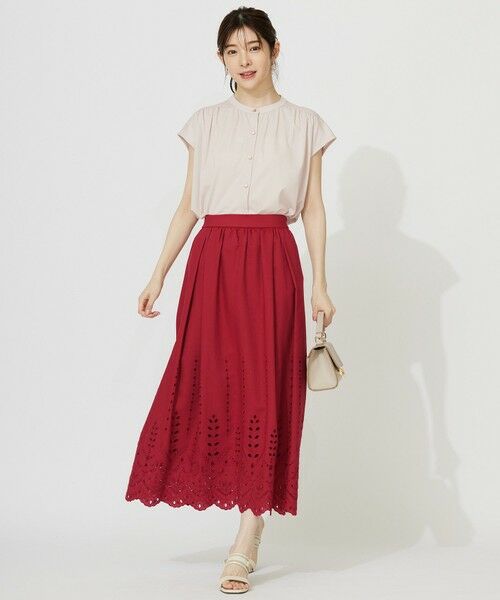 S size ONWARD(小さいサイズ) / エスサイズオンワード ミニ・ひざ丈スカート | 【洗える】カットワークエンブロイダリー スカート | 詳細10