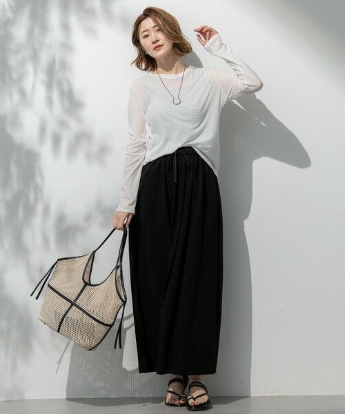 S size ONWARD(小さいサイズ) / エスサイズオンワード ミニ・ひざ丈スカート | 【WEB&一部店舗限定/接触冷感/洗える】ツイストコットンプレーティング スカート | 詳細12