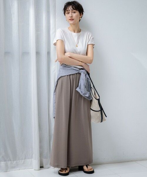 S size ONWARD(小さいサイズ) / エスサイズオンワード ミニ・ひざ丈スカート | 【WEB&一部店舗限定/接触冷感/洗える】ツイストコットンプレーティング スカート | 詳細27