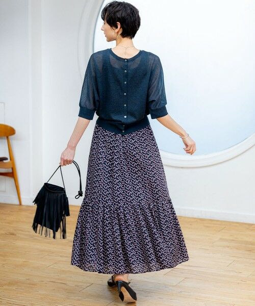 S size ONWARD(小さいサイズ) / エスサイズオンワード ミニ・ひざ丈スカート | 【洗える】エスパドリーユプリント ティアード スカート | 詳細17