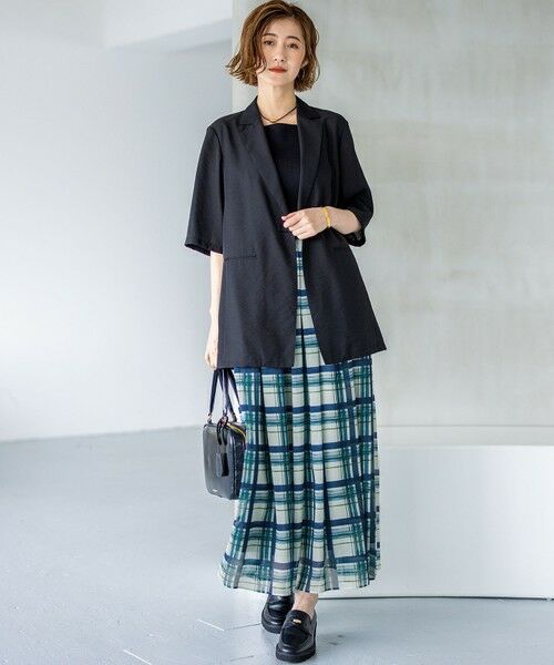 S size ONWARD(小さいサイズ) / エスサイズオンワード ミニ・ひざ丈スカート | 【WEB&一部店舗限定/洗える】手書き風チェックプリント ギャザー スカート | 詳細7