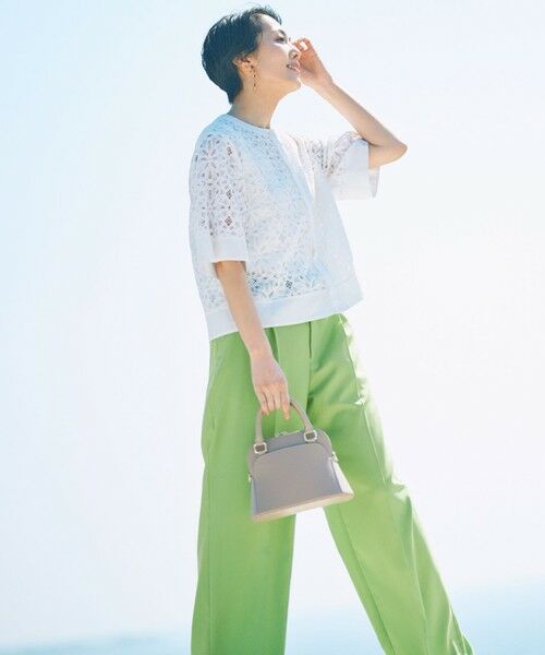 S size ONWARD(小さいサイズ) / エスサイズオンワード シャツ・ブラウス | 【カタログ掲載・洗える】フラワータイルレース ブラウス | 詳細3