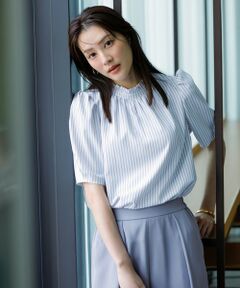 S size ONWARD(小さいサイズ) / エスサイズオンワード シャツ・ブラウス | 【洗える】フリルネックスタンド ブラウス