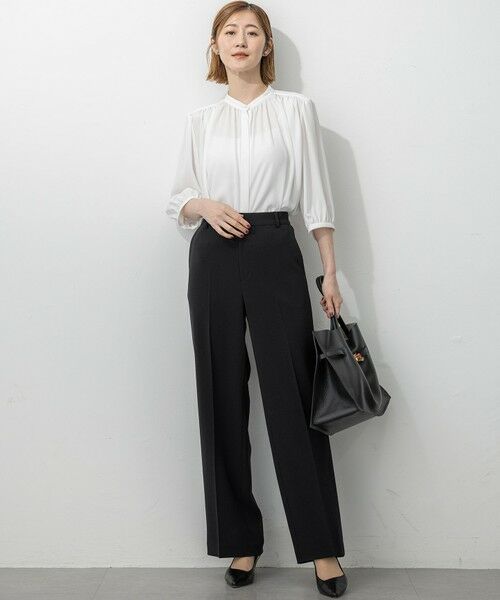 S size ONWARD(小さいサイズ) / エスサイズオンワード シャツ・ブラウス | ライトバックサテンアムンゼン ギャザーブラウス | 詳細1