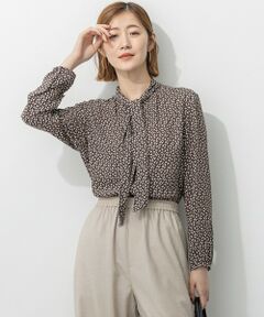 S size ONWARD(小さいサイズ) / エスサイズオンワード シャツ・ブラウス | 【洗える】モダンジオメトリックプリント ブラウス