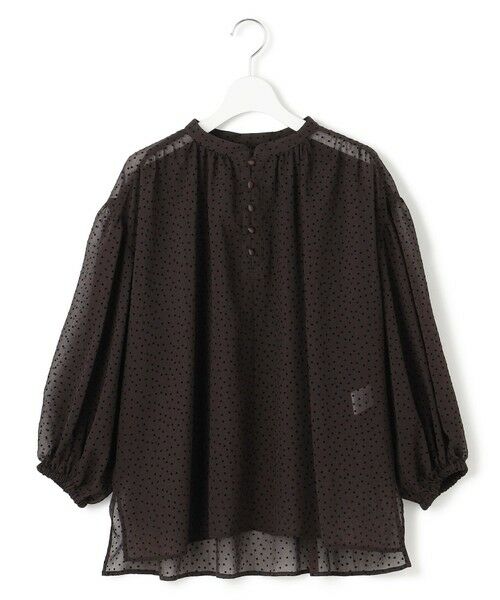 S size ONWARD(小さいサイズ) / エスサイズオンワード シャツ・ブラウス | 【洗える】ドットフロッキー ボリュームスリーブ ブラウス | 詳細6