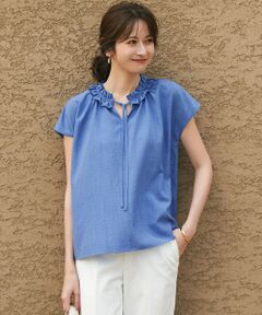 S size ONWARD(小さいサイズ) / エスサイズオンワード シャツ・ブラウス | 【WEB&一部店舗限定】ライトタンブラー ギャザー フリル ブラウス