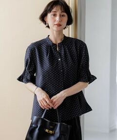 S size ONWARD(小さいサイズ) / エスサイズオンワード シャツ・ブラウス | 【WEB&一部店舗限定】ドットプリント サッカー ブラウス
