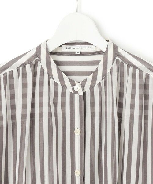 S size ONWARD(小さいサイズ) / エスサイズオンワード シャツ・ブラウス | 【WEB&一部店舗限定/洗える】ストライププリント シフォン ブラウス | 詳細8