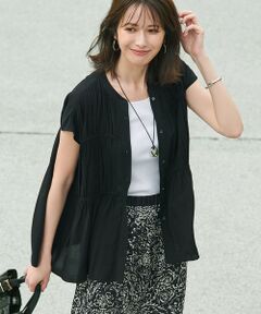 S size ONWARD(小さいサイズ) / エスサイズオンワード シャツ・ブラウス | 【接触冷感/WEB&一部店舗限定】レーヨンスパローン ティアード ブラウス