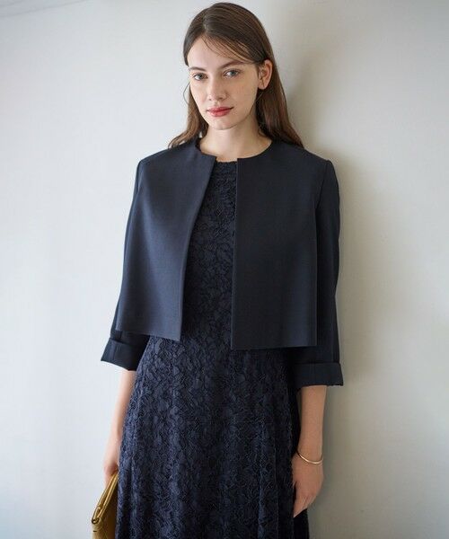 S size ONWARD(小さいサイズ) / エスサイズオンワード その他アウター | 【APPLAUDIR】バックサテンジョーゼット ジャケット | 詳細3