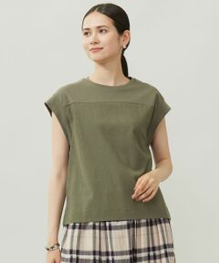 S size ONWARD(小さいサイズ) / エスサイズオンワード カットソー | 【カタログ掲載・洗える】リネンサッカーコンビブロッキング カットソー