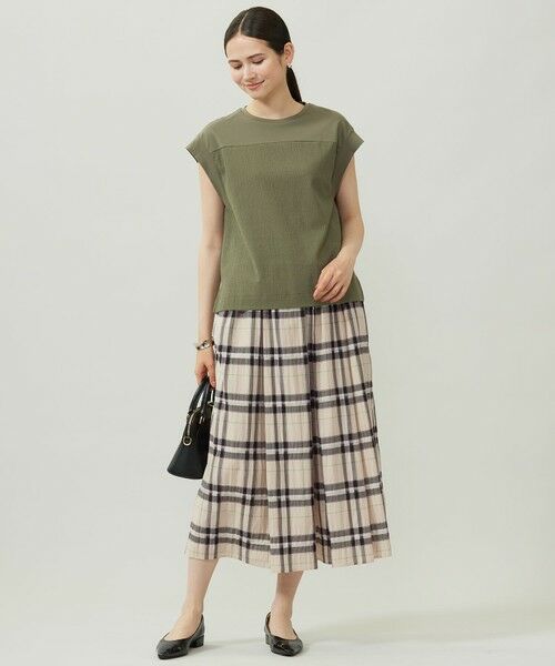 S size ONWARD(小さいサイズ) / エスサイズオンワード カットソー | 【カタログ掲載・洗える】リネンサッカーコンビブロッキング カットソー | 詳細18