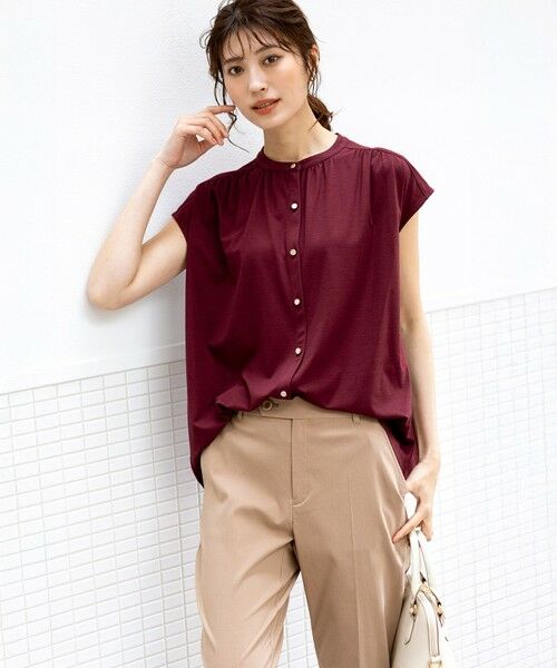 S size ONWARD(小さいサイズ) / エスサイズオンワード シャツ・ブラウス | 【接触冷感・UVカット・洗える】ハイストレッチスムース2WAY ブラウス | 詳細5