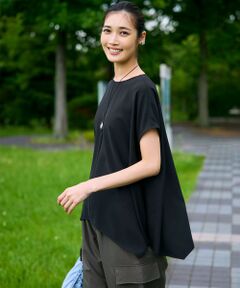 S size ONWARD(小さいサイズ) / エスサイズオンワード カットソー | 【UVカット/接触冷感/吸水速乾】ストレッチジョーゼット イレギュラーヘムプルオーバー