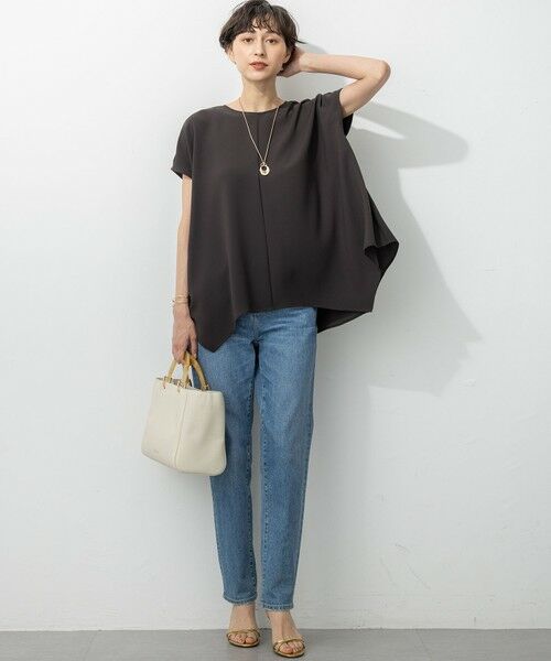 S size ONWARD(小さいサイズ) / エスサイズオンワード カットソー | 【UVカット/接触冷感/吸水速乾】ストレッチジョーゼット イレギュラーヘムプルオーバー | 詳細3