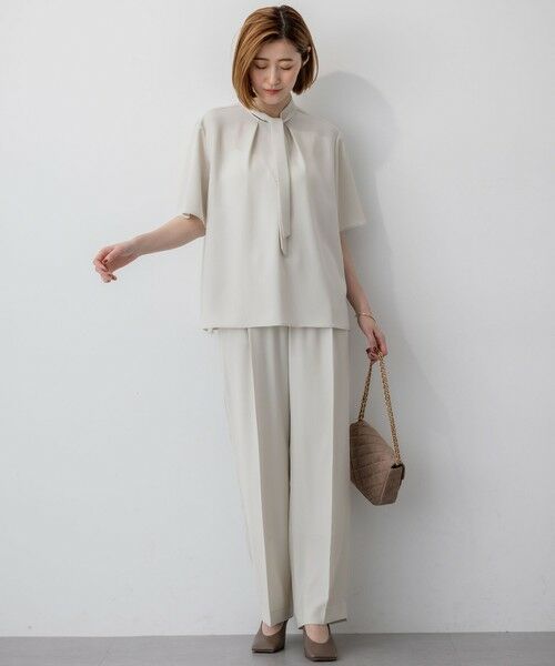 S size ONWARD(小さいサイズ) / エスサイズオンワード カットソー | 【UVカット/接触冷感/吸水速乾】ストレッチジョーゼット ボウタイ カットソー | 詳細2