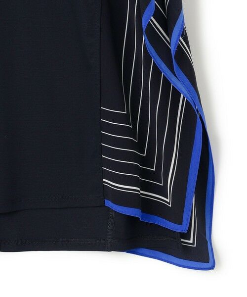 S size ONWARD(小さいサイズ) / エスサイズオンワード カットソー | 【汗じみ防止加工】スカーフプリントコンビ フレンチスリーブ カットソー | 詳細11