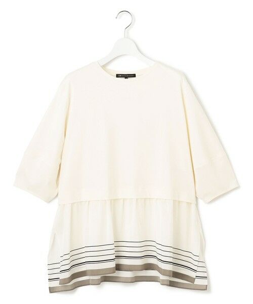 S size ONWARD(小さいサイズ) / エスサイズオンワード カットソー | 【汗じみ防止加工】スカーフプリントコンビ ヘムデザイン チュニック | 詳細3