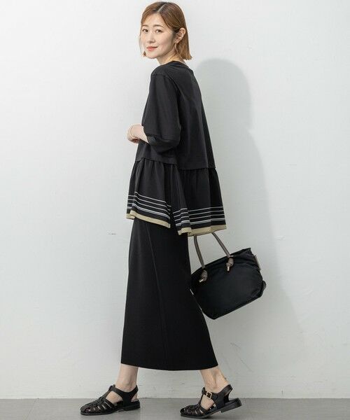 S size ONWARD(小さいサイズ) / エスサイズオンワード カットソー | 【汗じみ防止加工】スカーフプリントコンビ ヘムデザイン チュニック | 詳細10