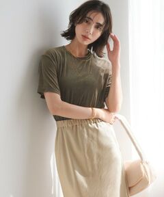 S size ONWARD(小さいサイズ) / エスサイズオンワード カットソー | 【洗える】シアーベロア リラックス Tシャツ