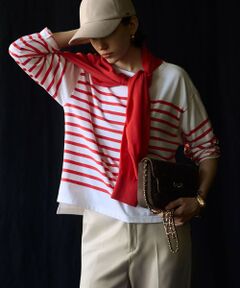 S size ONWARD(小さいサイズ) / エスサイズオンワード カットソー | 【洗える】Armor-lux パネルボーダー 長袖Tシャツ