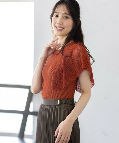 S size ONWARD(小さいサイズ) / エスサイズオンワード ニット・セーター | 【洗える】レーシーフレアスリーブ ニット | 詳細12