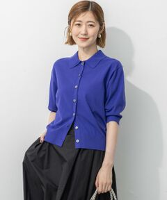 S size ONWARD(小さいサイズ) / エスサイズオンワード カーディガン・ボレロ | 【洗える/吊り干しOK】ヴィスコースストレッチ ポロニット カーディガン