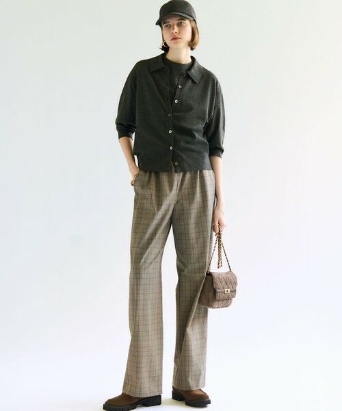 S size ONWARD(小さいサイズ) / エスサイズオンワード カーディガン・ボレロ | 【洗える/吊り干しOK】ヴィスコースストレッチ ポロニット カーディガン | 詳細2